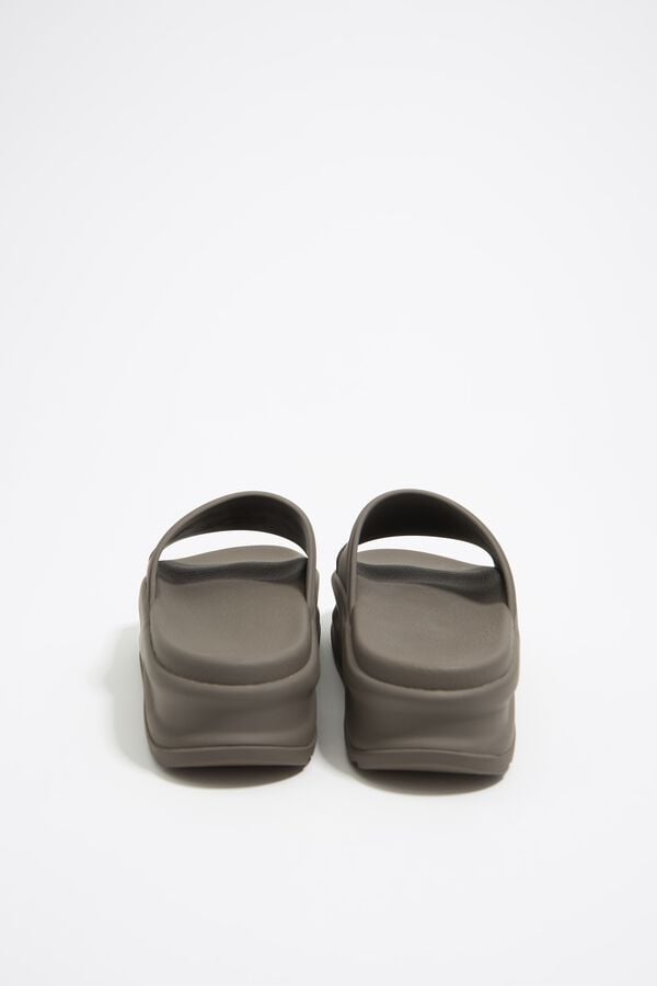 Bimba & Lola Slippers Plateauzool Kaki