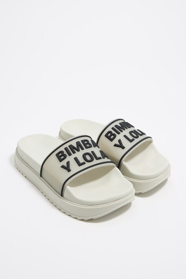 Bimba & Lola Slippers Plateauzool Wit