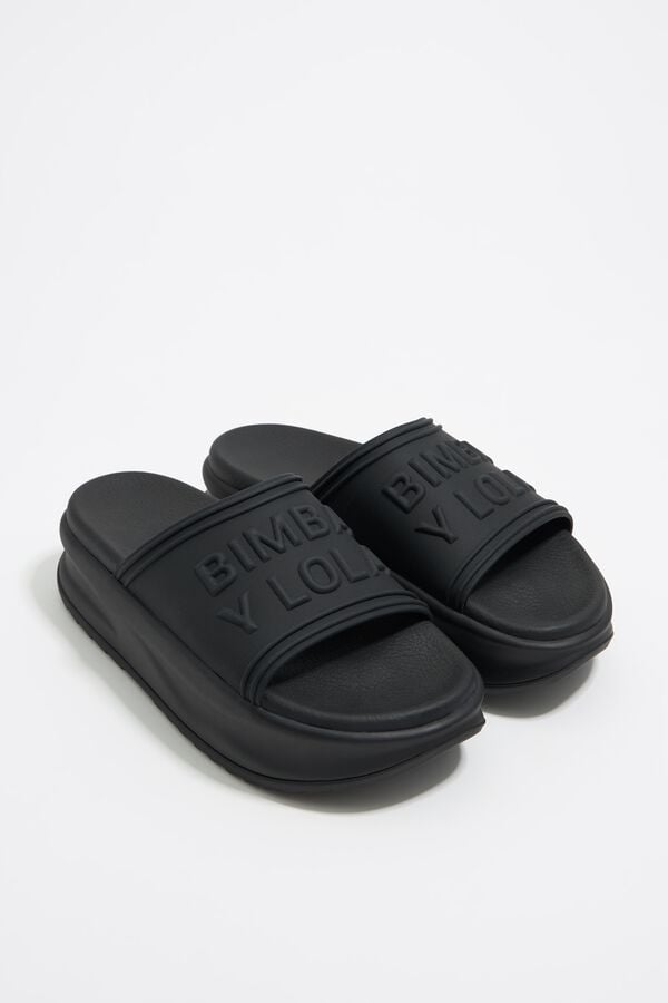 Bimba & Lola Slippers Plateauzool Zwart