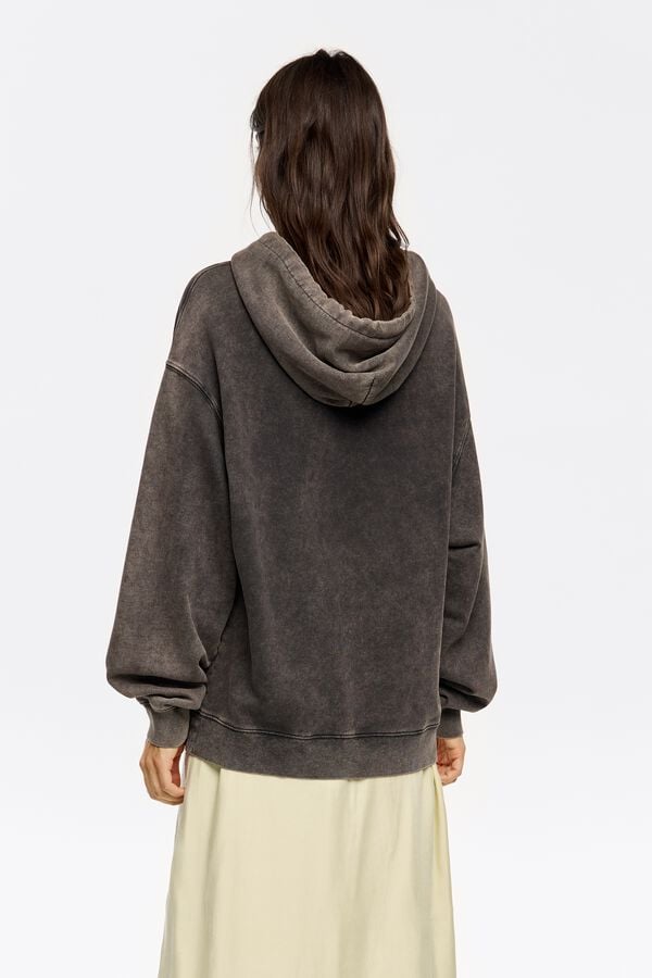 Bimba & Lola Sweatshirt Capuchon Foil Logo Zwart