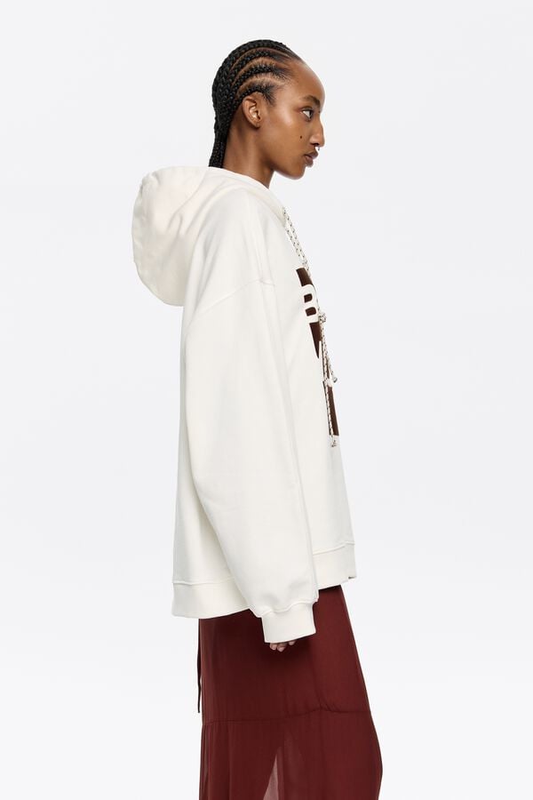 Bimba & Lola Sweatshirt Oversized Logo Wit