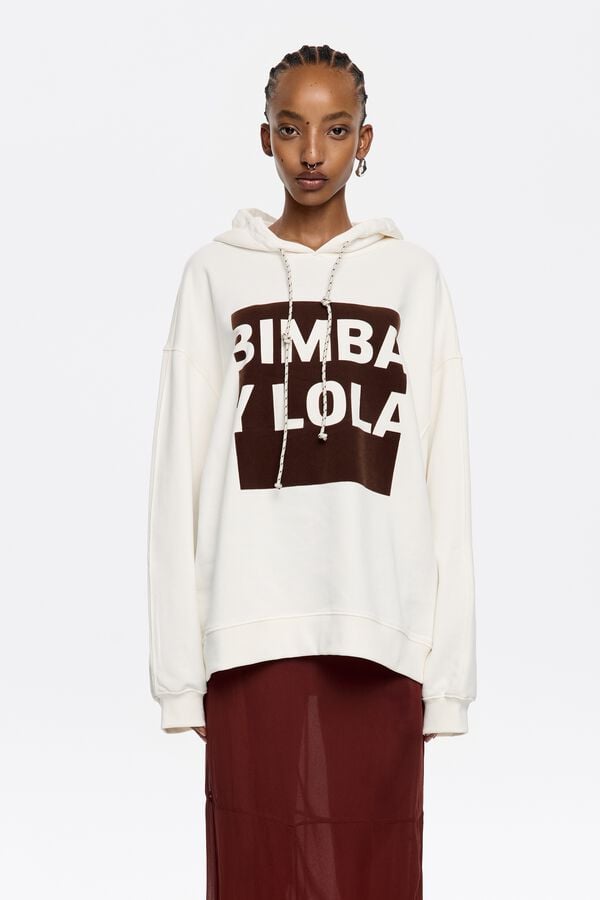 Bimba & Lola Sweatshirt Oversized Logo Wit