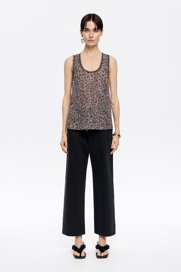 bimba & lola T-shirt bandjes dévoré Cheetah kaki