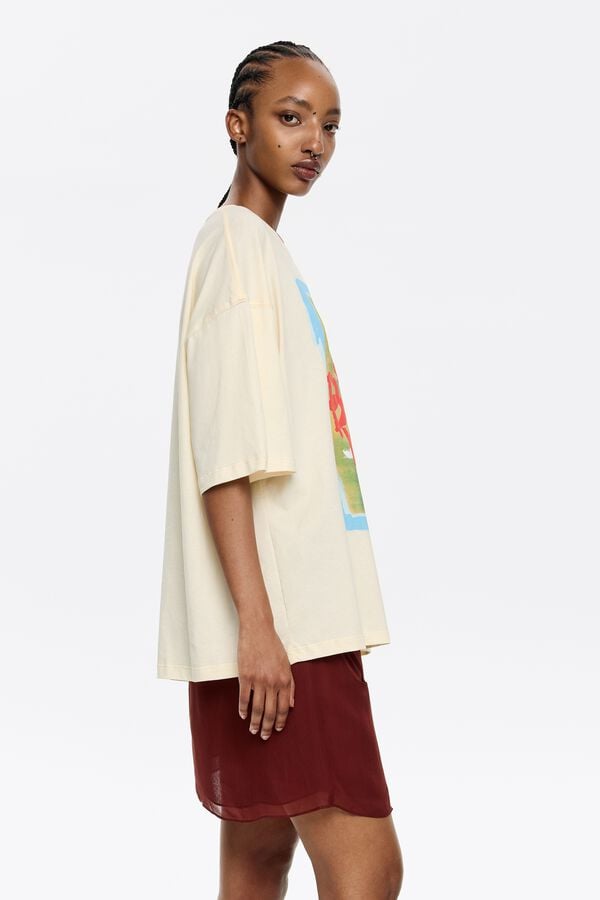 Bimba & Lola T-shirt Oversized Logo Geel