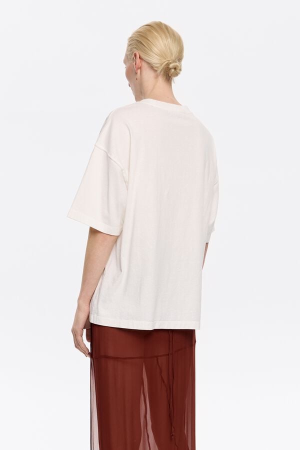 Bimba & Lola T-shirt Oversized Logo Ivoorwit