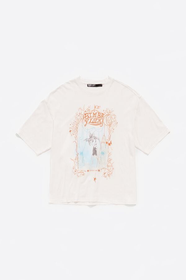 bimba & lola T-shirt oversized logo ivoorwit