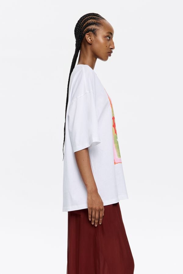 Bimba & Lola T-shirt Oversized Logo Wit