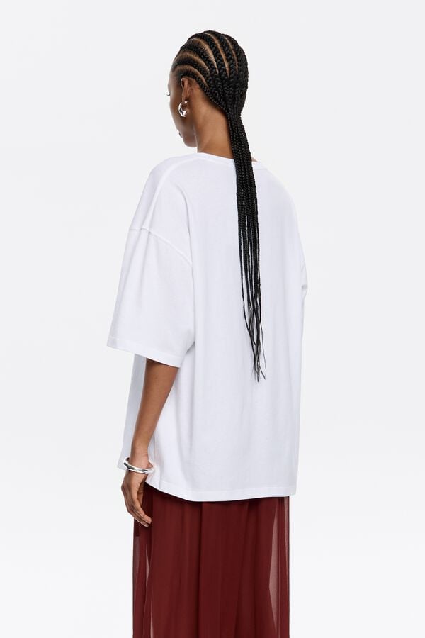 Bimba & Lola T-shirt Oversized Logo Wit