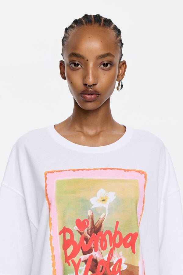 Bimba & Lola T-shirt Oversized Logo Wit
