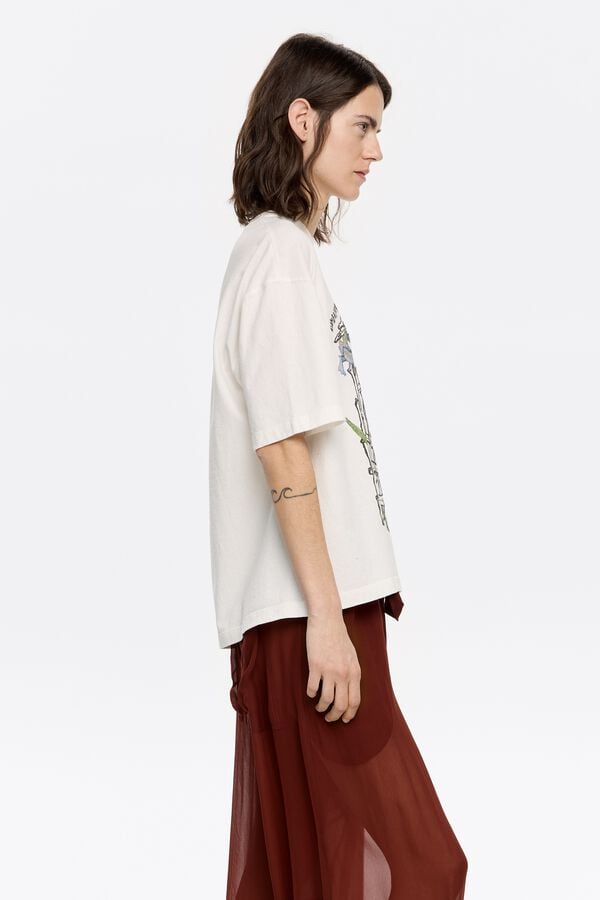 Bimba & Lola T-shirt Oversized Logo Wit