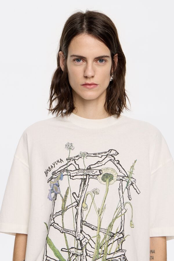 Bimba & Lola T-shirt Oversized Logo Wit