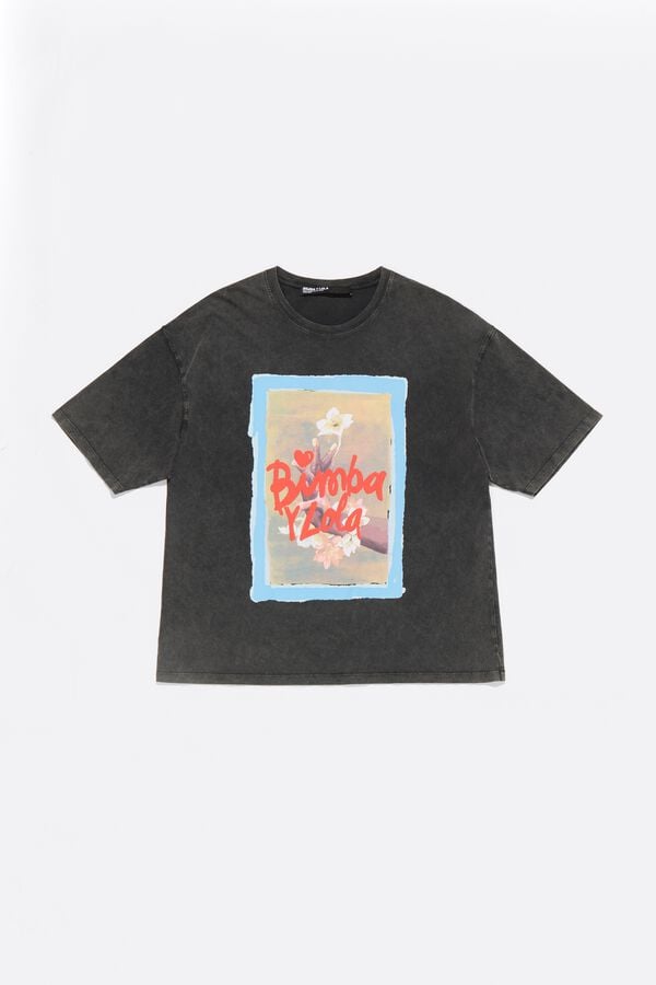 bimba & lola T-shirt oversized logo zwart