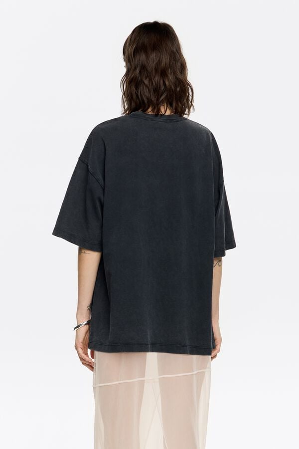 Bimba & Lola T-shirt Oversized Logo Zwart