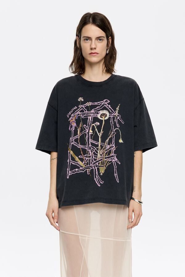 bimba & lola T-shirt oversized logo zwart