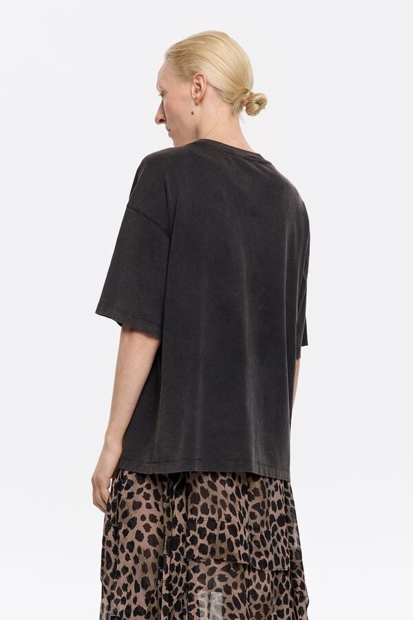 Bimba & Lola T-shirt Oversized Logo Zwart