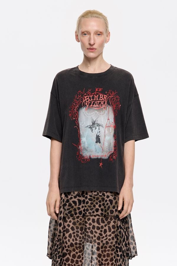 bimba & lola T-shirt oversized logo zwart