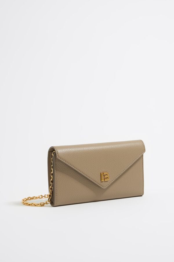 bimba & lola Tas met klep mini leer taupe