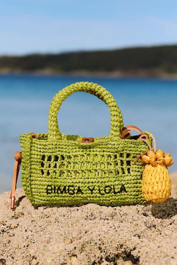 bimba & lola Tas raffia klein limegroen