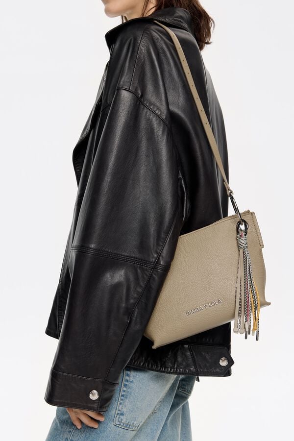 Bimba & Lola Tas Trapezium Middelgroot Leer Taupe