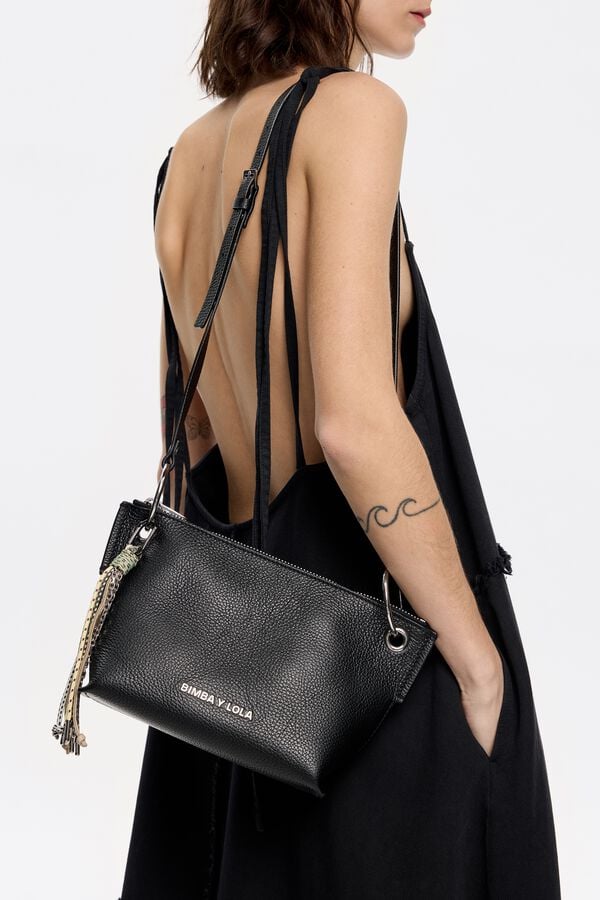 Bimba & Lola Tas Trapezium Middelgroot Leer Zwart