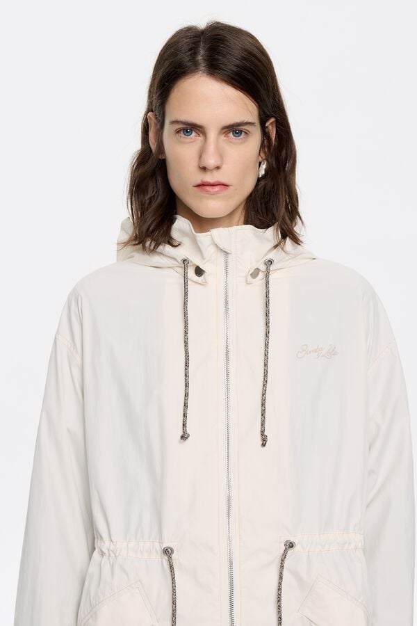 Bimba & Lola Trenchcoat Verstelbare Taille Ivoorwit