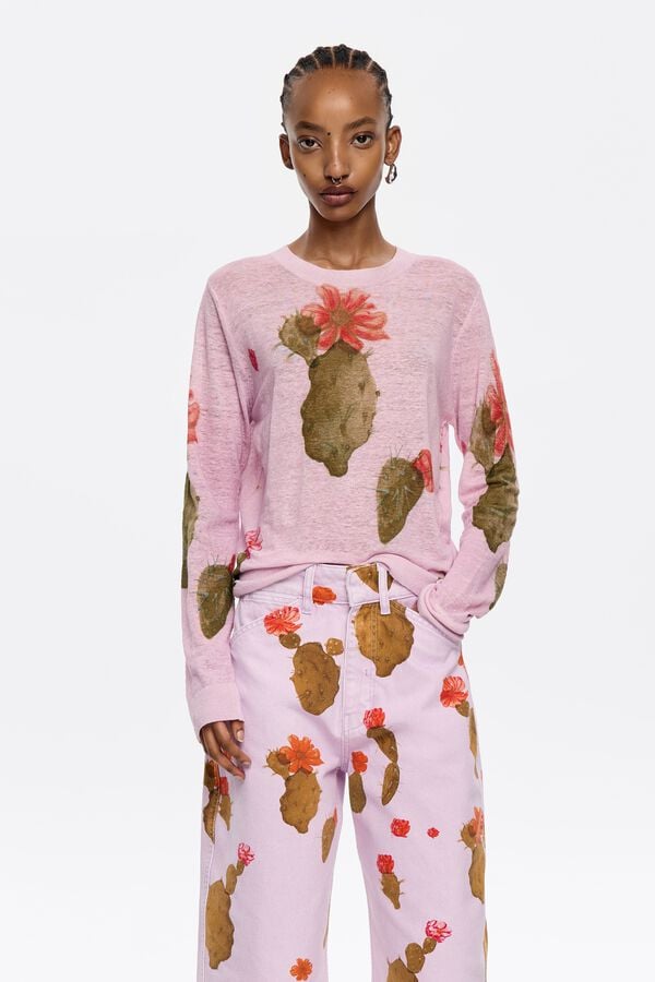 bimba & lola Trui linnen Cactus roze