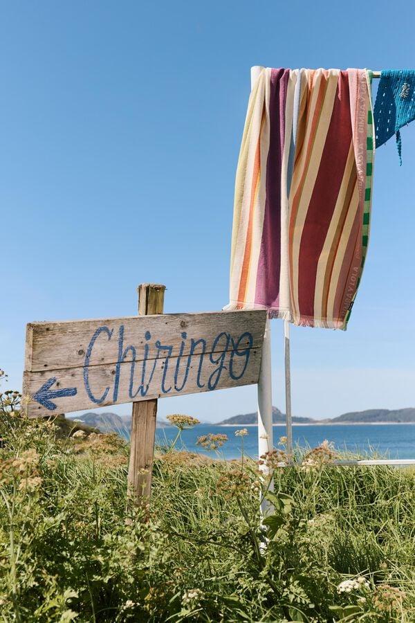 Bimba & Lola Handdoek Katoen Strepen Veelkleurig Paars