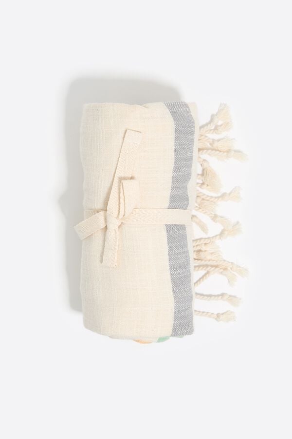 Bimba & Lola Handdoek Strepen Veelkleurig Bordeauxrood