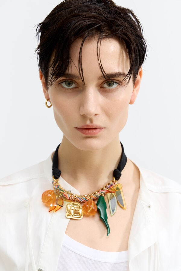 Bimba & Lola Ketting Schakels En Koord Veelkleurig Charms Jungle