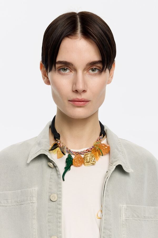 Bimba & Lola Ketting Schakels En Koord Veelkleurig Charms Jungle