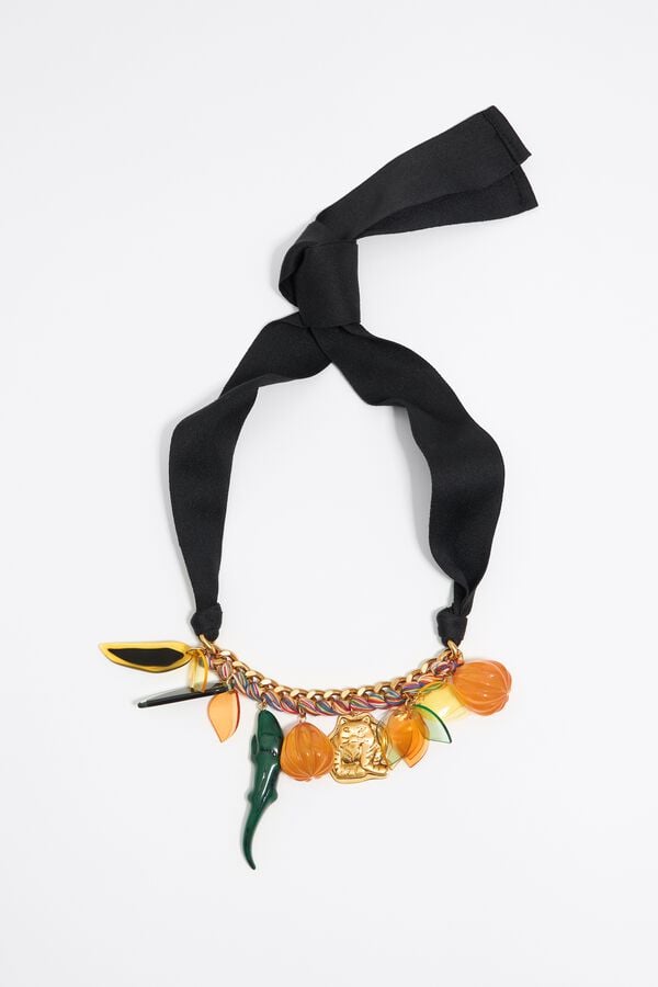 bimba & lola Ketting schakels en koord veelkleurig charms jungle