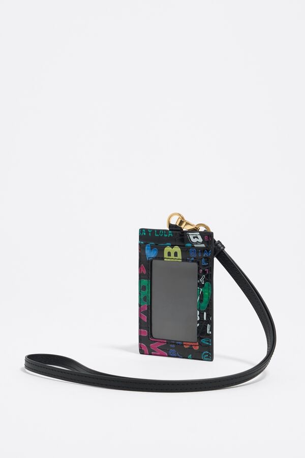 Bimba & Lola Pasjeshouder Krokostructuur BIMBA Logo's Zwart