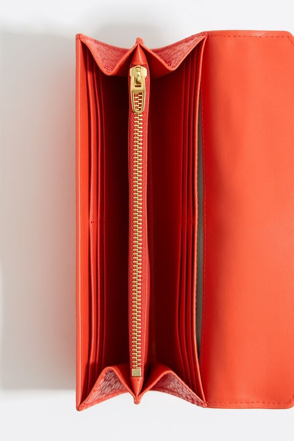 Bimba & Lola Portemonnee Continentaal Leer Koraalrood