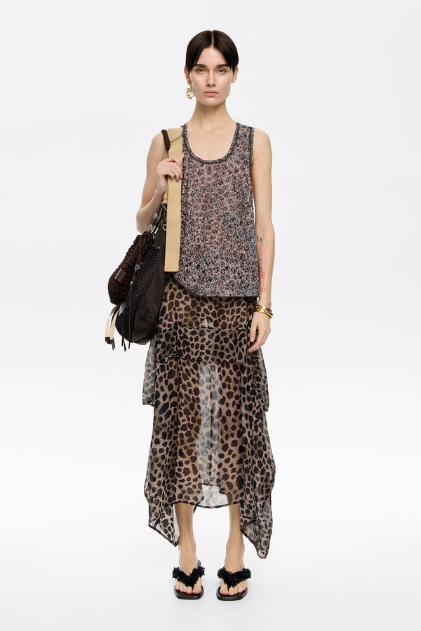 bimba & lola Rok soepelvallend onregelmatig Cheetah kaki