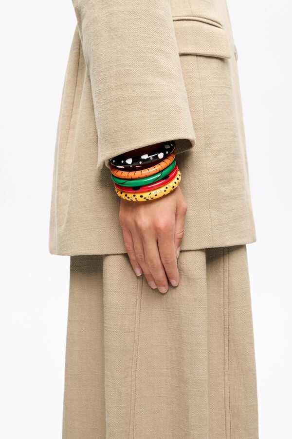 Bimba & Lola Set Vijf Armbanden Dierenvlekken Veelkleurig