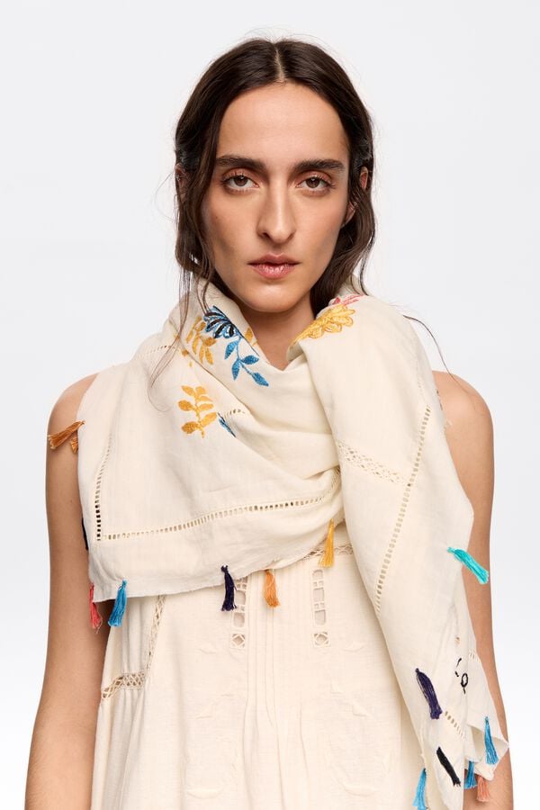 Bimba & Lola Sjaal Katoen Patchwork Geborduurde Bloemen