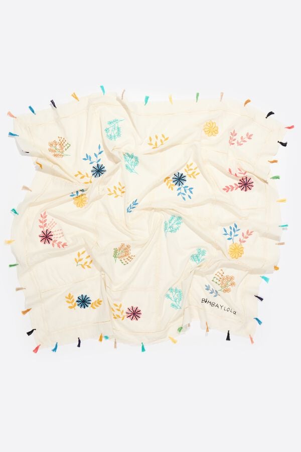 Bimba & Lola Sjaal Katoen Patchwork Geborduurde Bloemen