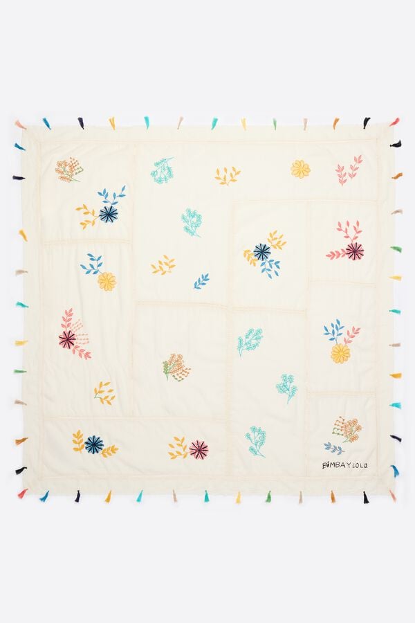 bimba & lola Sjaal katoen patchwork geborduurde bloemen