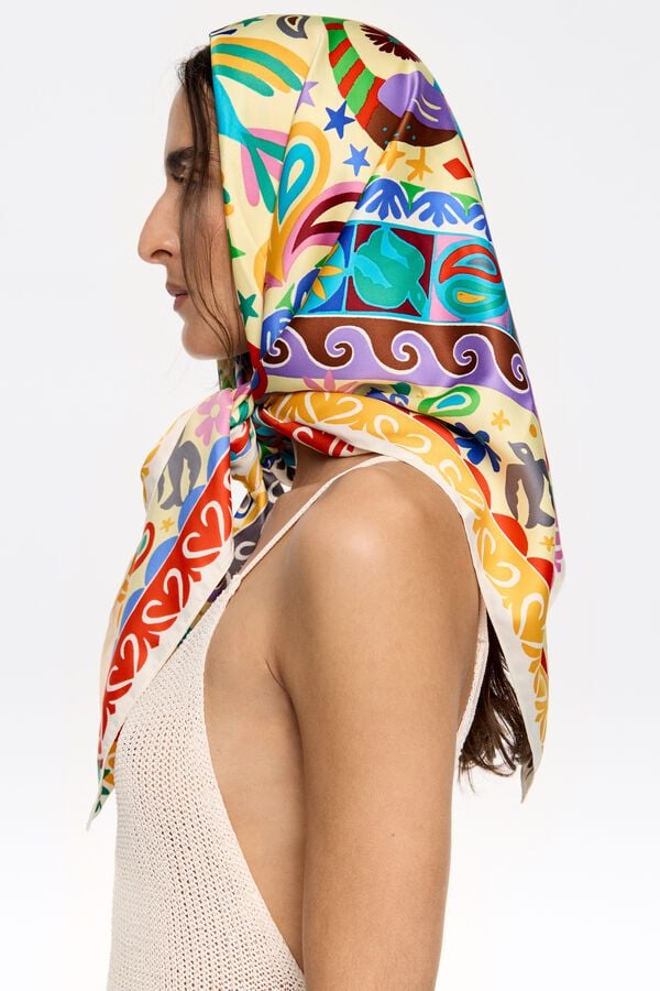 Bimba & Lola Sjaaltje Dieren En Bloemen Lijst Concentrisch