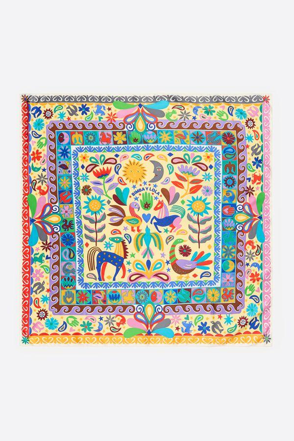 bimba & lola Sjaaltje dieren en bloemen lijst concentrisch