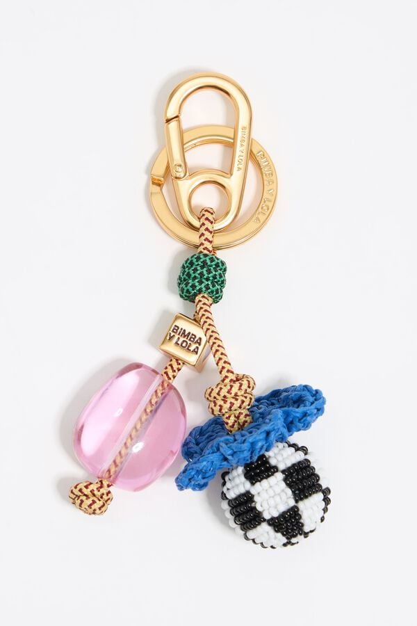 Bimba & Lola Sleutelhanger Touw Kunsthars Metaal En Kralen