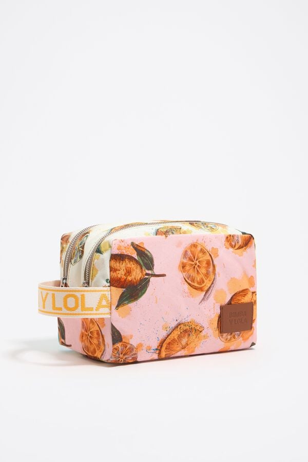 bimba & lola Toilettas dubbel groot nylon Lemons roze