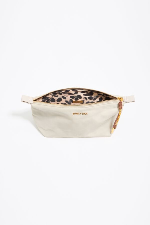 bimba & lola Toilettas trapezium middelgroot nylon kiezelwit