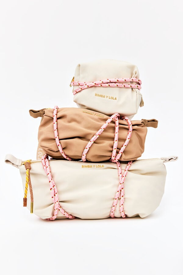 bimba & lola Toilettas trapezium middelgroot nylon kiezelwit