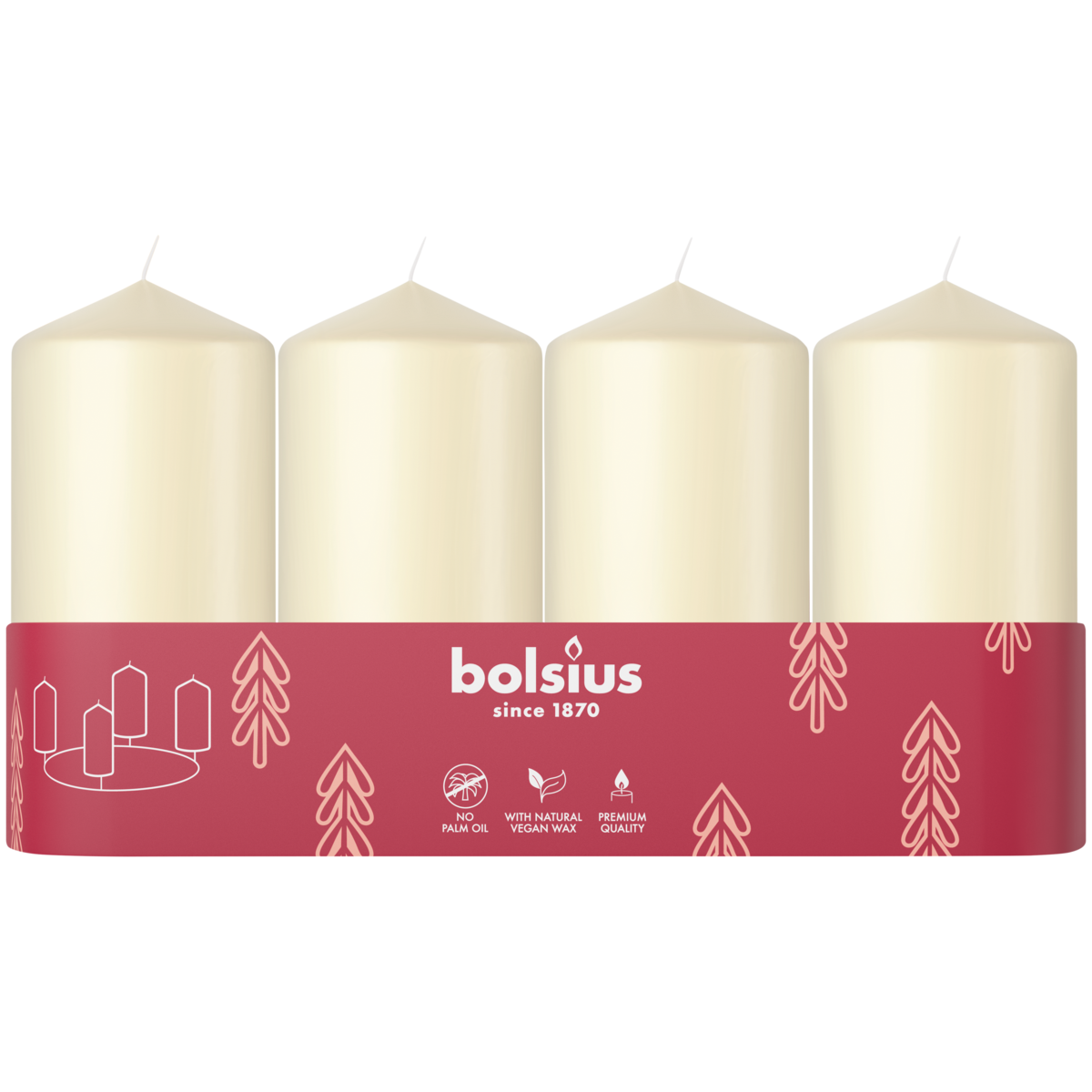 bolsius Bolsius - advent - gladde stompkaars - ivoor - 10cm - 4-pack bolsius Bolsius - advent - gladde stompkaars - ivoor - 10cm - 4-pack