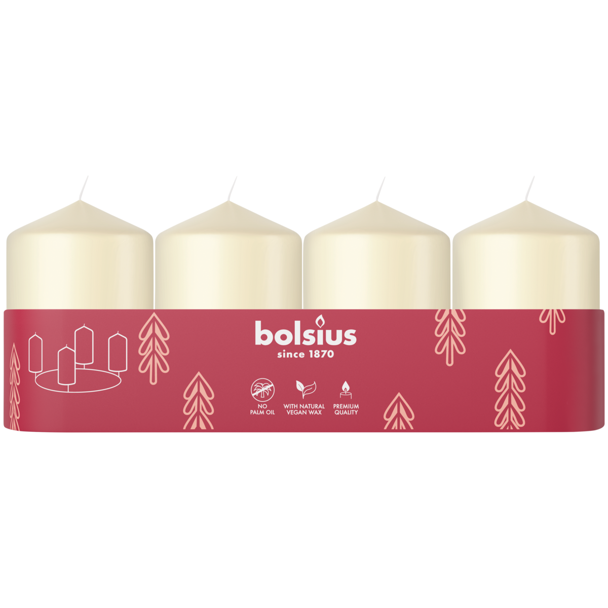 bolsius Bolsius - advent - gladde stompkaars - ivoor - 6cm - 4-pack bolsius Bolsius - advent - gladde stompkaars - ivoor - 6cm - 4-pack
