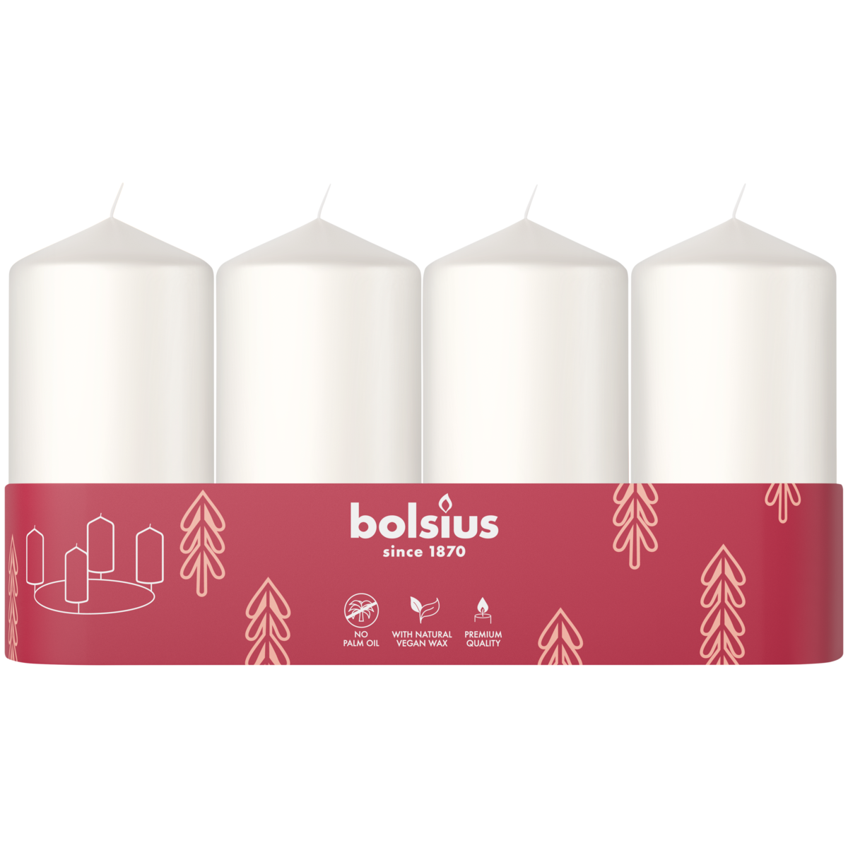 bolsius Bolsius - advent - gladde stompkaars - wit - 10cm - 4-pack bolsius Bolsius - advent - gladde stompkaars - wit - 10cm - 4-pack
