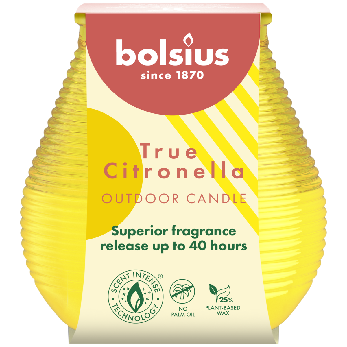 bolsius Bolsius - buitenkaars citronella - geel - 9 4cm bolsius Bolsius - buitenkaars citronella - geel - 9 4cm