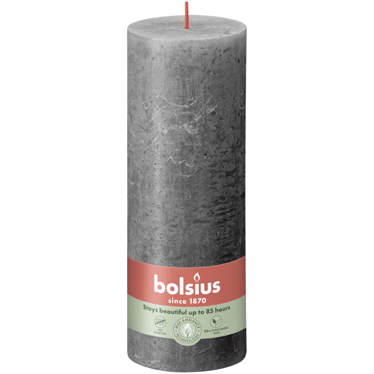 bolsius Bolsius - rustieke kaars - antraciet - 19cm