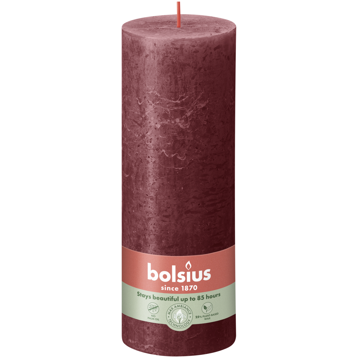 bolsius Bolsius - rustieke kaars - bordeaux - 19cm